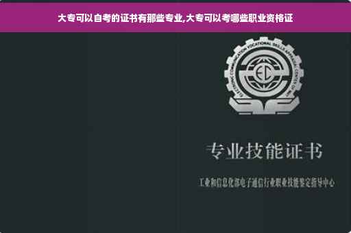 大专可以自考的证书有那些专业,大专可以考哪些职业资格证