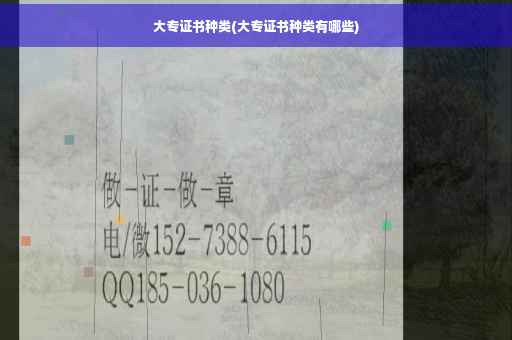 大专证书种类(大专证书种类有哪些)