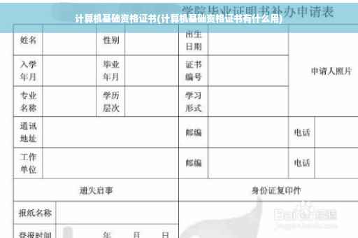 计算机基础资格证书(计算机基础资格证书有什么用)