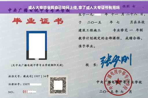 成人大专毕业照自己如何上传,拿了成人大专证书有用吗
