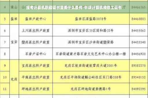 报考计算机职称证书需要什么条件-中级计算机维修工证书