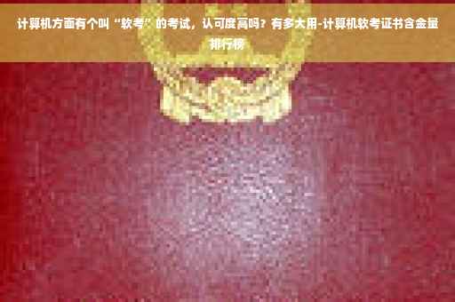 计算机方面有个叫“软考”的考试，认可度高吗？有多大用-计算机软考证书含金量排行榜