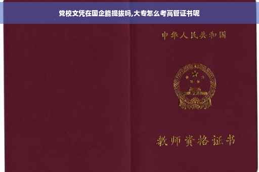 党校文凭在国企能提拔吗,大专怎么考高管证书呢
