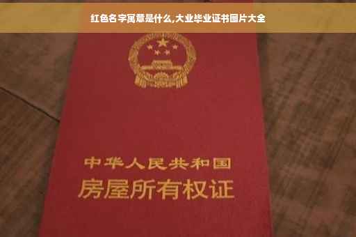 红色名字寓意是什么,大业毕业证书图片大全