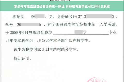 怎么样才能查到自己的计算机一级证,计算机专业毕业可以评什么职称