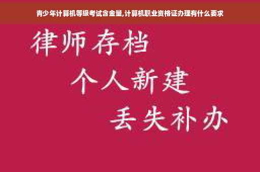 青少年计算机等级考试含金量,计算机职业资格证办理有什么要求