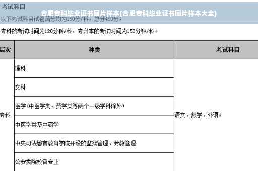 合肥专科毕业证书图片样本(合肥专科毕业证书图片样本大全)