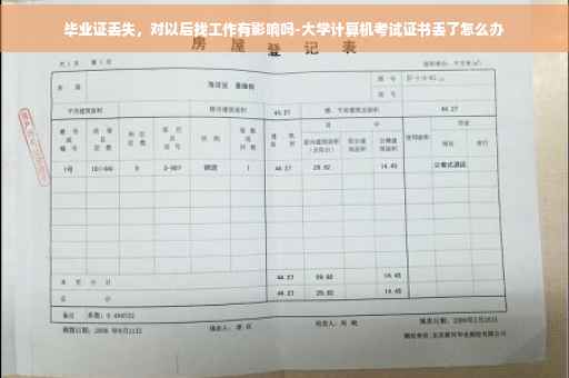 毕业证丢失，对以后找工作有影响吗-大学计算机考试证书丢了怎么办