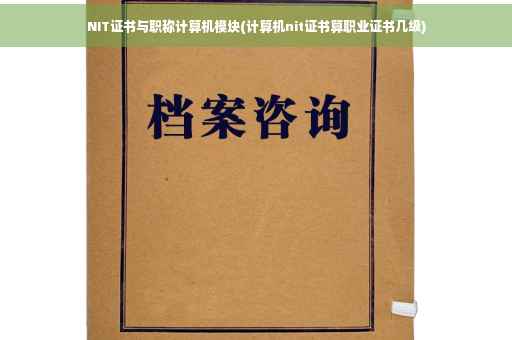 NIT证书与职称计算机模块(计算机nit证书算职业证书几级)
