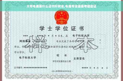 大专电商要什么证书好就业,电商专业需要考哪些证