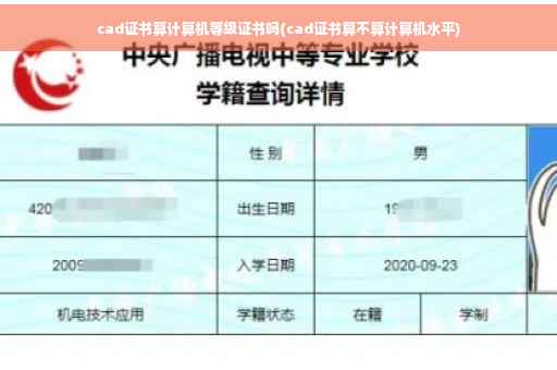 cad证书算计算机等级证书吗(cad证书算不算计算机水平)