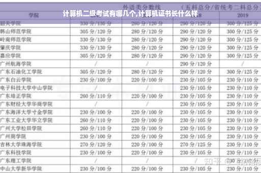 计算机二级考试有哪几个,计算机证书长什么样