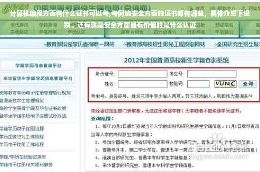 计算机编程方面有什么证书可以考,考网络安全方面的证书都有哪些，具体介绍下级别。还有就是安全方面最有价值的是什么认证
