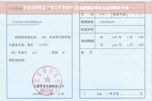 毕业证原件丢了怎么天津落户-天津旅游职专毕业证书图片大全