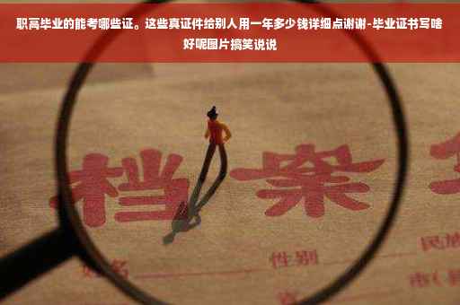 职高毕业的能考哪些证。这些真证件给别人用一年多少钱详细点谢谢-毕业证书写啥好呢图片搞笑说说