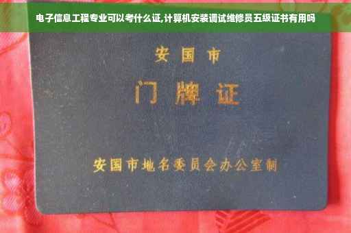 电子信息工程专业可以考什么证,计算机安装调试维修员五级证书有用吗