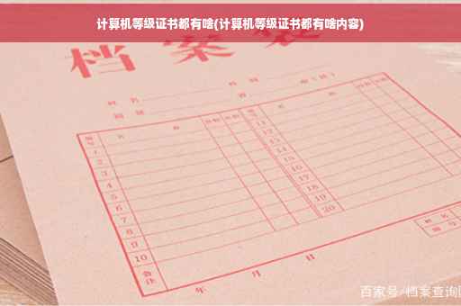 计算机等级证书都有啥(计算机等级证书都有啥内容)