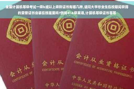 全国计算机等级考试一级b或以上级别证书有哪几种,请问大学毕业生在校期间获得的荣誉证书会装在档案里吗?例如4级英语,计算机等级证书等等