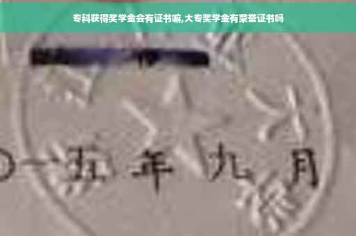 专科获得奖学金会有证书嘛,大专奖学金有荣誉证书吗