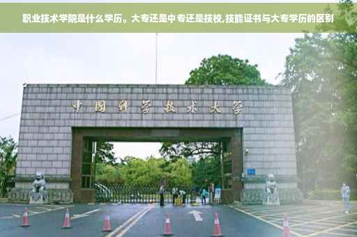 职业技术学院是什么学历。大专还是中专还是技校,技能证书与大专学历的区别