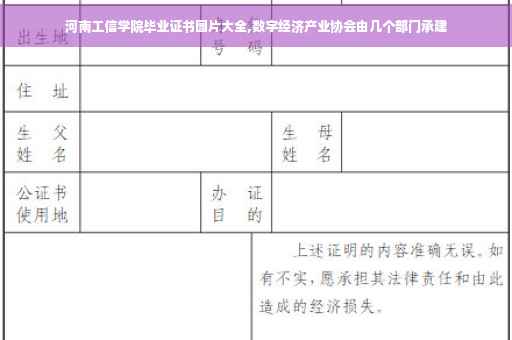 河南工信学院毕业证书图片大全,数字经济产业协会由几个部门承建