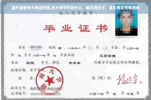 需不需要考大专证书呢,念大专学不到什么，整天混日子，拿大专文凭有用吗