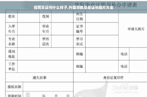 保育员证书什么样子,外国早教毕业证书图片大全