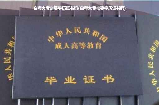 自考大专需要学历证书吗(自考大专需要学历证书吗)