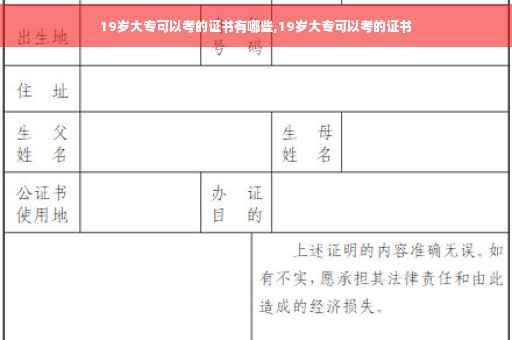 19岁大专可以考的证书有哪些,19岁大专可以考的证书