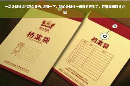 一级计算机证书怎么补办,请问一下，我的计算机一级证书丢失了，在那里可以补办呢