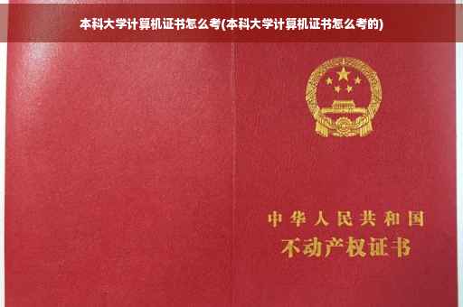 本科大学计算机证书怎么考(本科大学计算机证书怎么考的)