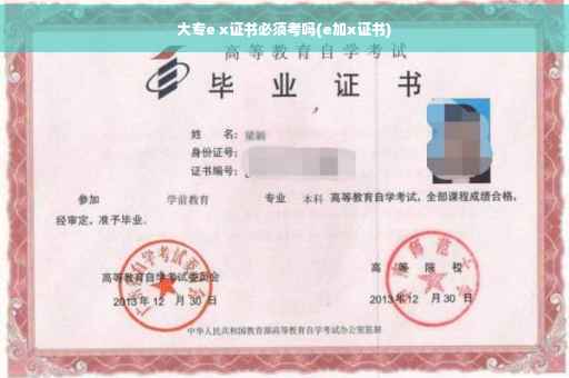 大专e x证书必须考吗(e加x证书)