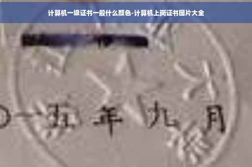 计算机一级证书一般什么颜色-计算机上岗证书图片大全