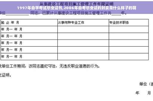 1997年自学考试毕业证书,2006年自考毕业证的封皮是什么样子的啊