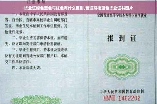 毕业证绿色蓝色与红色有什么区别,普通高校蓝色毕业证书图片