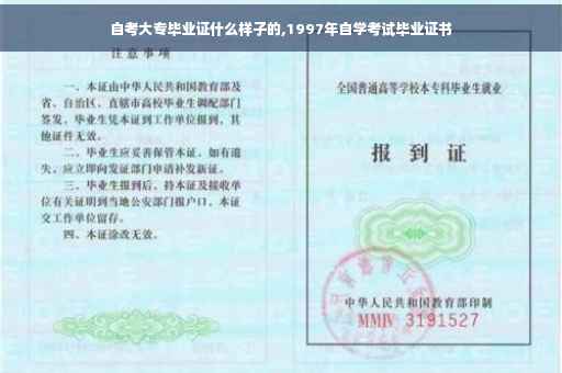 自考大专毕业证什么样子的,1997年自学考试毕业证书 自考大专毕业证什么样子的,1997年自学考试毕业证书