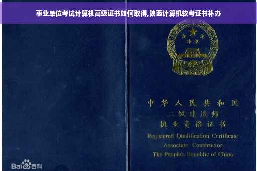 事业单位考试计算机高级证书如何取得,陕西计算机软考证书补办