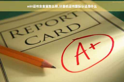niit证书含金量怎么样,计算机证书国际认证是什么