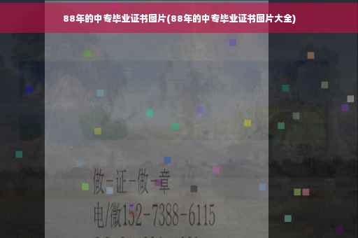 88年的中专毕业证书图片(88年的中专毕业证书图片大全)