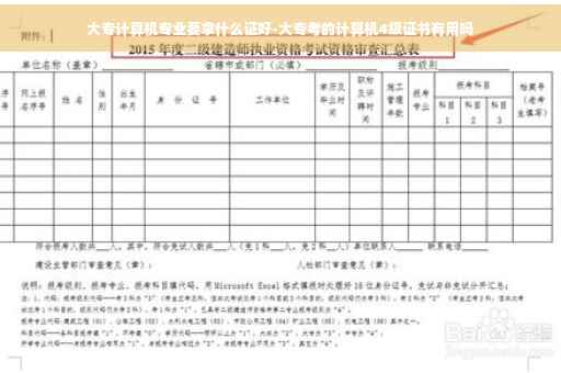 大专计算机专业要拿什么证好-大专考的计算机4级证书有用吗