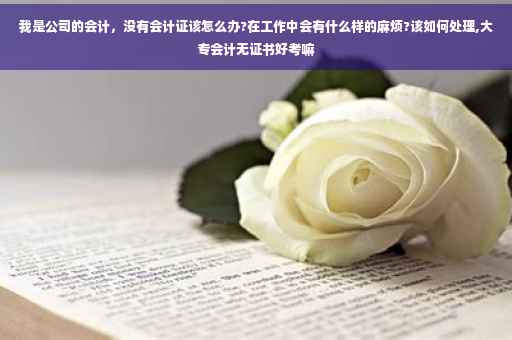 我是公司的会计，没有会计证该怎么办?在工作中会有什么样的麻烦?该如何处理,大专会计无证书好考嘛