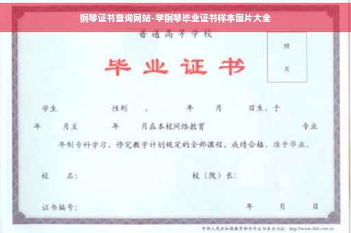 钢琴证书查询网站-学钢琴毕业证书样本图片大全