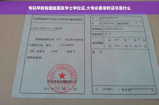 专科学校有哪些要发学士学位证,大专必要拿的证书是什么
