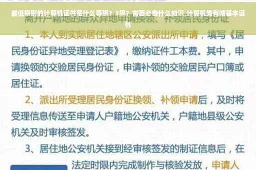 最低级别的计算机证书是什么等级?3级?需要必备什么知识,计算机类有啥基本证书 最低级别的计算机证书是什么等级?3级?需要必备什么知识,计算机类有啥基本证书