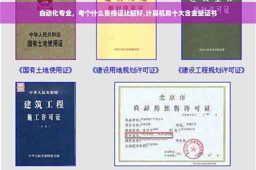 自动化专业，考个什么资格证比较好,计算机类十大含金量证书