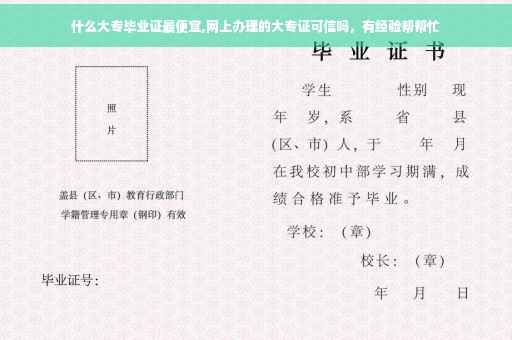 什么大专毕业证最便宜,网上办理的大专证可信吗，有经验帮帮忙