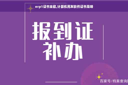 erp1证书全称,计算机用友软件证书是啥
