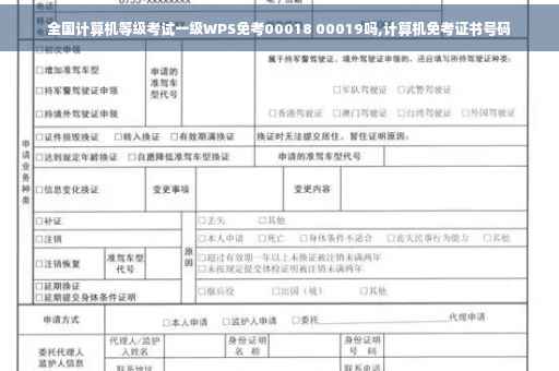 全国计算机等级考试一级WPS免考00018 00019吗,计算机免考证书号码