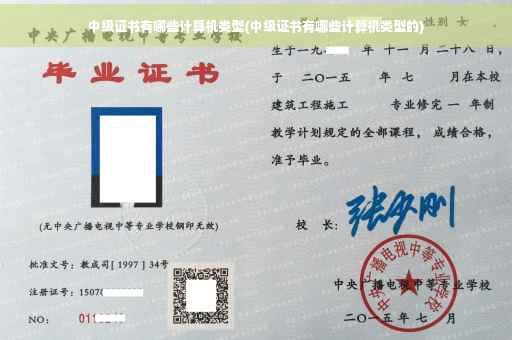 中级证书有哪些计算机类型(中级证书有哪些计算机类型的)