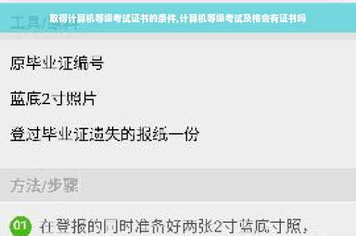 取得计算机等级考试证书的条件,计算机等级考试及格会有证书吗